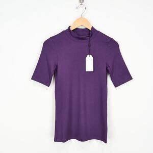 Universal Standard Modern Mock Neck Tee Purple Size 4XS 0/00 NWT